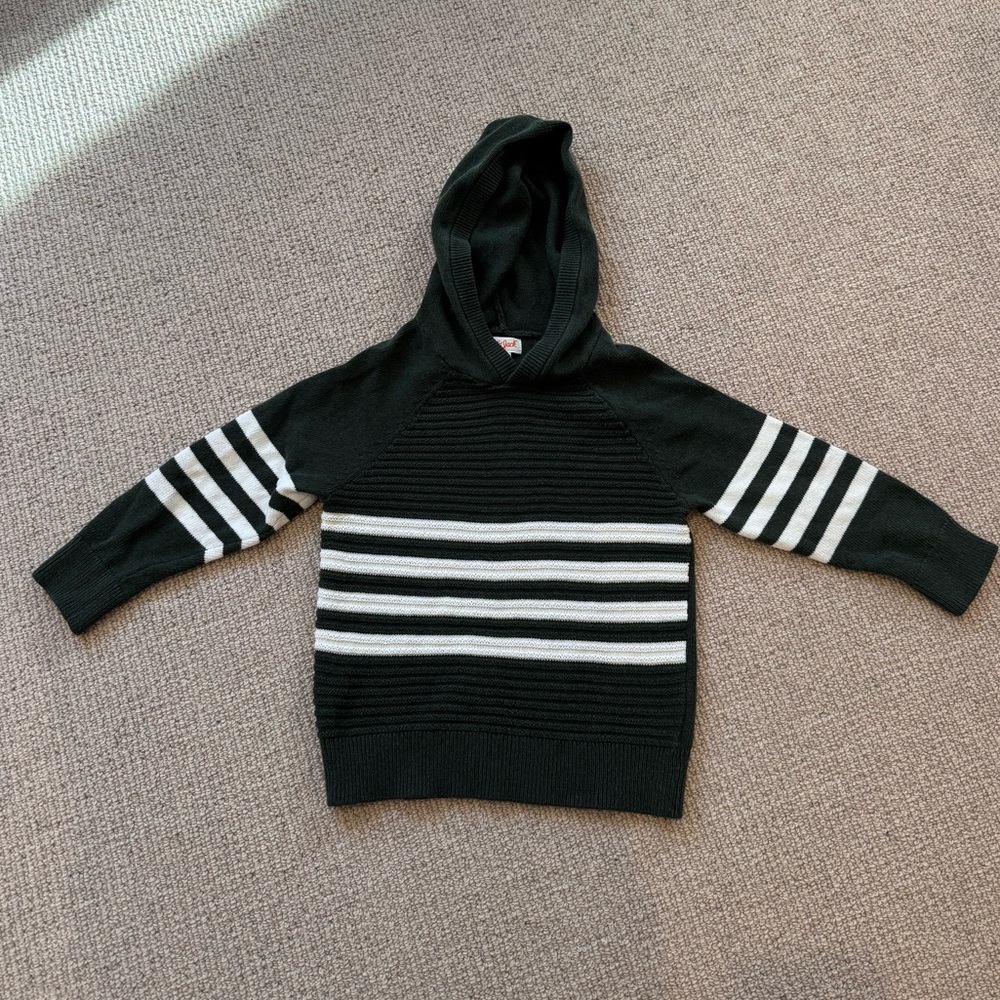 Cat & Jack Green and White Striped Kids Hoodie